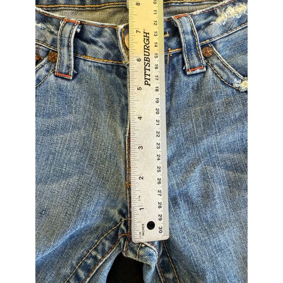 True Religion Lady Godiva Embroidered Bobby Flare Jeans Size 27 2000s Y2K Denim - Picture 12 of 14